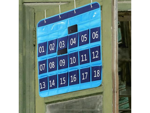 Numbered Pocket Chart Phone Organizer Sturdy Cloth Iron Hanging Classroom Mobile Phone Bag Strong Double Lining