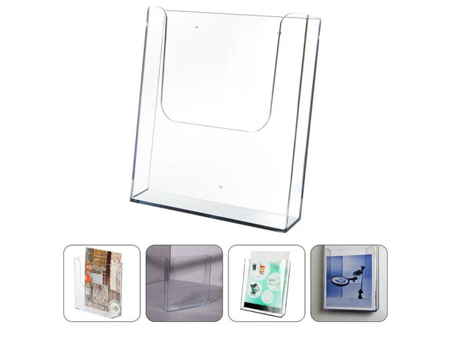 Clear File Holder Transparent Literature Stand for Office Desk Countertop Organizing Brochures Magazines Reports File Folders