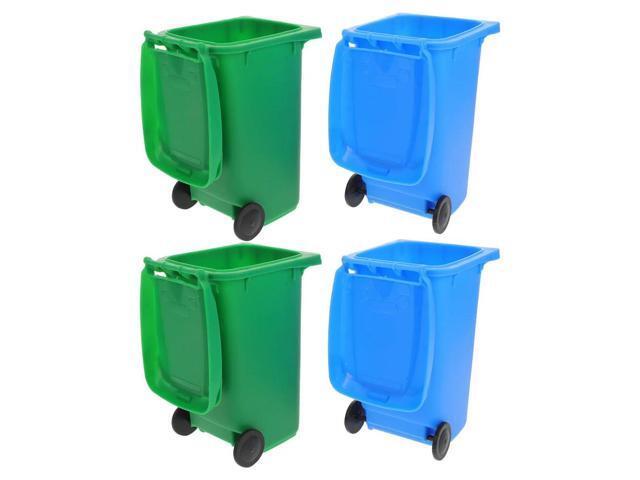4Pcs Mini Desktop Trash Can Pen Holder Combo Creative Desk Organizer Small Waste Bin Pencil Cup for Office Dorm Vanity
