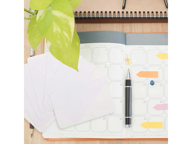 500Pcs Blank Kraft Paper Cards Thick Sturdy Note Cards for DIY Flashcards Study Memo Greeting Business Craft Home Office Use