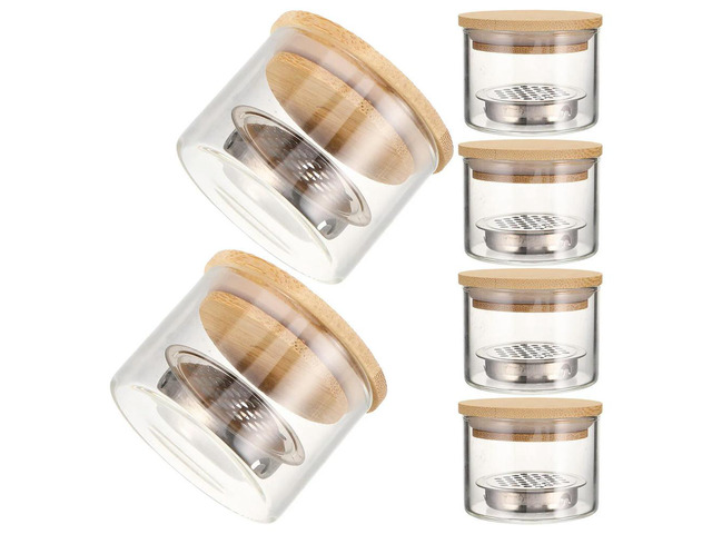 6Pcs Nail Brushes Washing Cup Glass Soaking Bowl Thickened Glass Nail Art Brush Cleaner Mesh Net Salon Manicure Dappen Dish