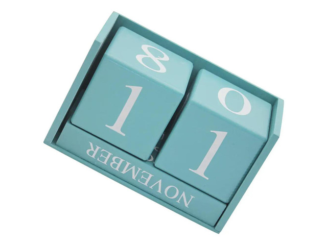 Wooden Desktop Calendar Classic Block Calendar Monthly Date Display Perpetual Office Desk Decor Living Room Table Ornament