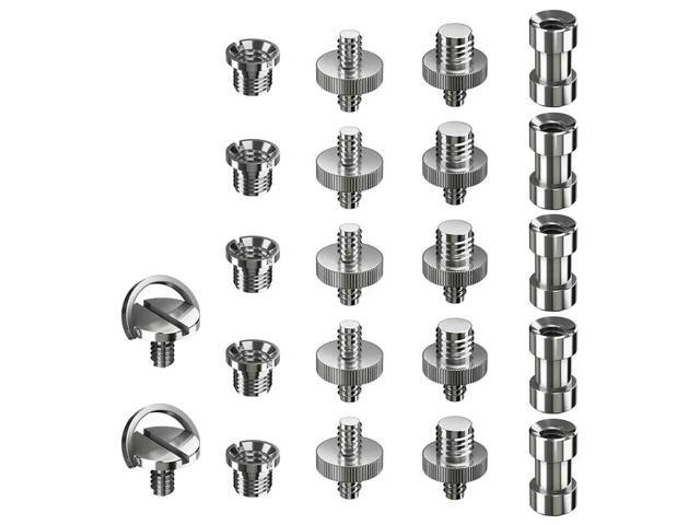 22Pcs Tripod Mount Screw Adapter Set 1 4 to 3 8 Camera Screw Converter Threaded Screws for Photography Studio Equipment