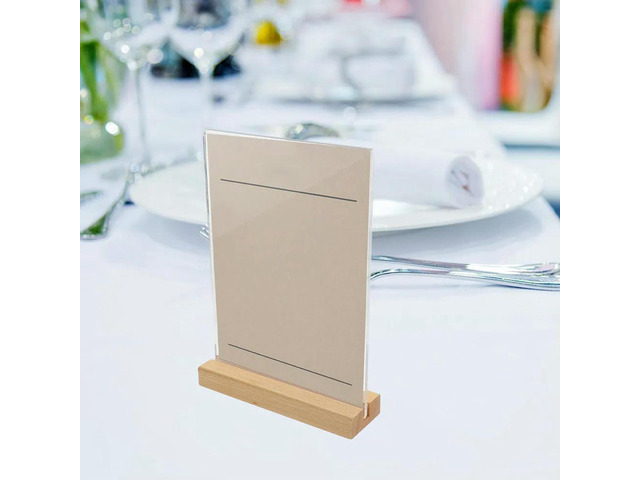 3Pcs Menu Display Rack Acrylic Sign Holder T-Shape Table Holder Stand Vertical Desktop Poster Sign Stand for Restaurant Cafe