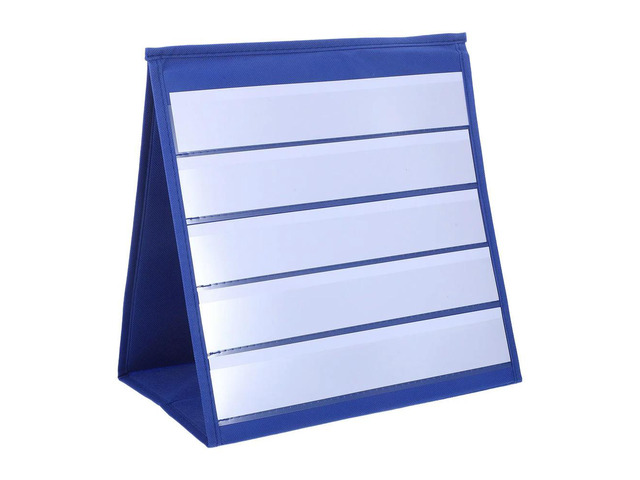 Desktop Pocket Chart Stand Double Sided Tabletop Pocket Chart for Classroom Jobs Small Group Organizer Teacher Cards Holder