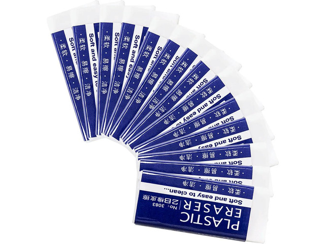 30Pcs Students Test Erasers 2B Pencil Plastic Exam Erasers Multifunction School Supplies Stationery Students Stationery