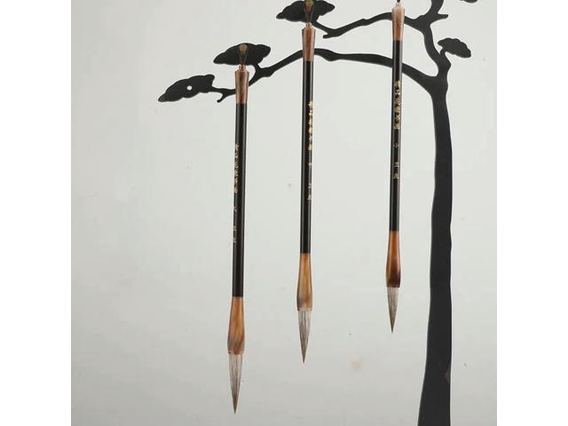 3Pcs Chinese Calligraphy Brush Set Traditional Writing Brushes Smooth Drawing Painting Calligraphy Pen for Students