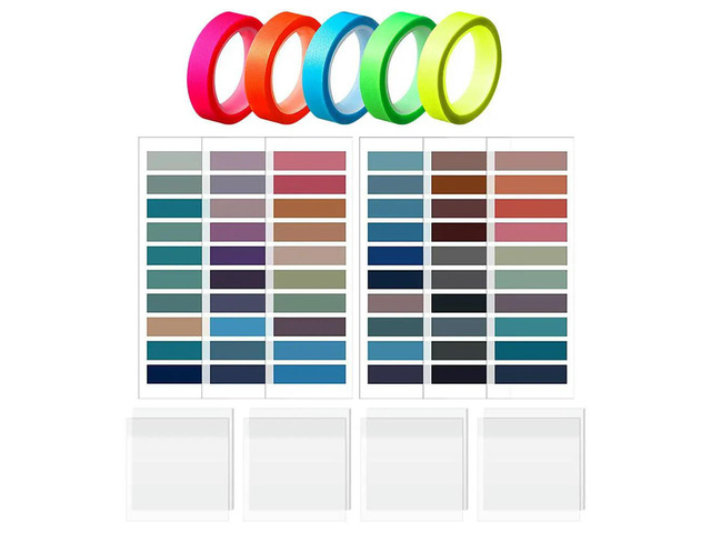 1Set Index Stickers Pet Waterproof Wear Resistant Translucent Sticky Tabs for Book Notes School Office Home Page Marking Reading