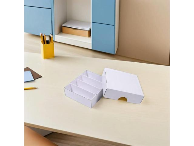 White Cardboard Trading Card Box 4 Grid Divider Organizer Game Cards Collector Sports Card Box Deck