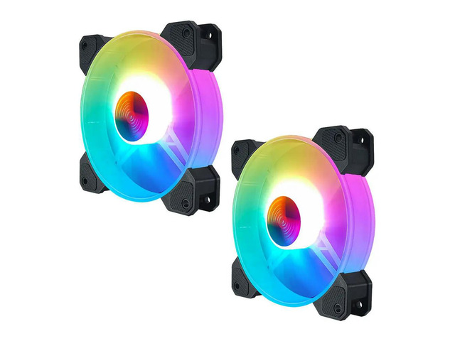 2Pcs 14Cm Rgb Computer Cooling Fans Premium ABS Desktop Case Cooler Silent Heat Dissipation Luminous Fan Rgb Lighting Case Fan
