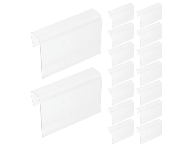 50Pcs Wire Shelf el Holders Clear PVC Reusable Plastic Clip-on Price Tags Display Clips for Supermarket Retail Pantry