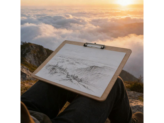 A3 Drawing Board Clip Horizontal Wood Sketching Board Drawing Clipboard Outdoor Sketching Artist Clipboard
