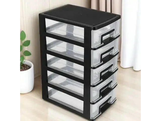 Transparent Plastic Drawer Organizer 5 Tier Drawer Type Closet for Desktop Office Home Study Room Jewelry Glasses