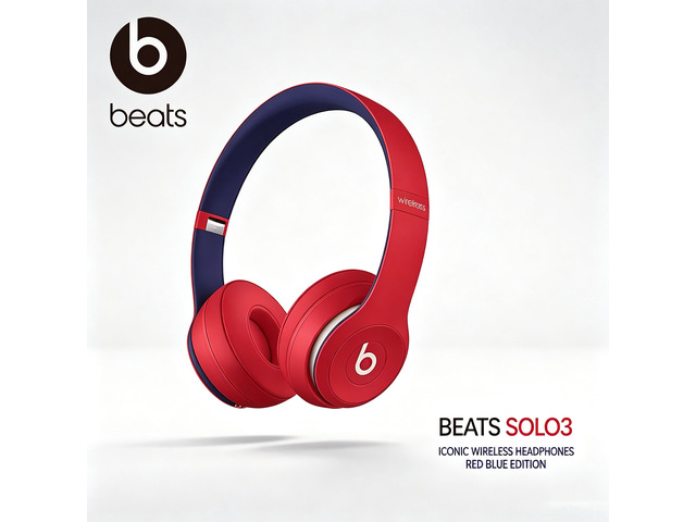 Beats Solo3 Wireless Headphones, Academy Red, On-Ear Bluetooth Headset, W1 Chip, 40-Hour Battery, Fast Fuel, Foldable Design, Padded Ear Cups,...