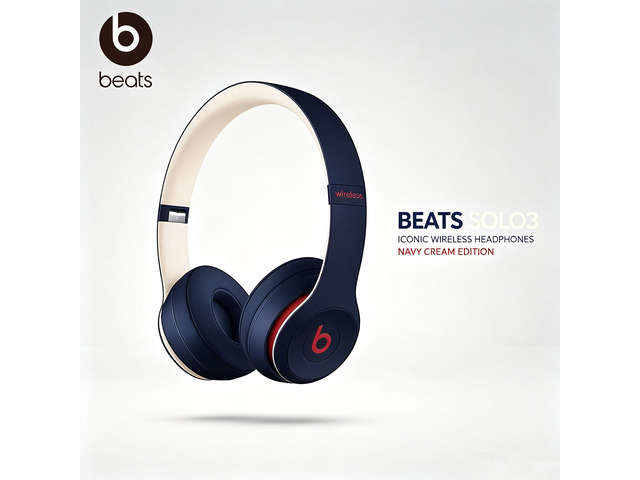 Beats Solo3 Wireless Headphones, Academy Blue, On-Ear Bluetooth Headset, Apple W1 Chip, 40H Battery, Fast Fuel, Foldable Cushioned Ear Cups,...
