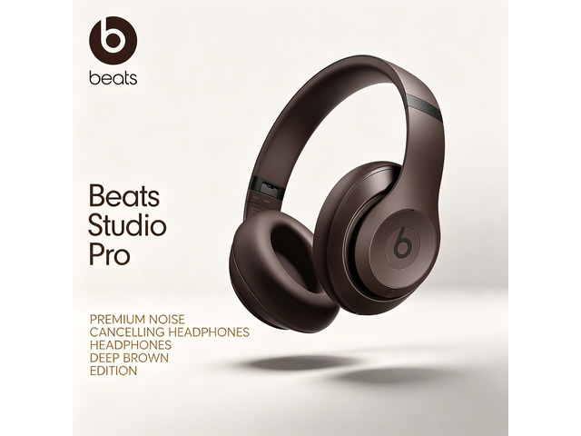 Beats Studio Pro Wireless Headphones, Deep Brown, Over-Ear Bluetooth Audio, Pure Adaptive ANC, Transparency Mode, Spatial Audio, 40-Hour Battery,...