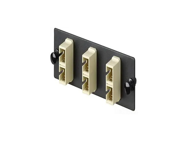 Panduit FAP12WEISC Opticom Fiber Adapter Panel, 12 SC Simplex OM1 Multimode Adapters, Electric Ivory, Phosphor Bronze Sleeves