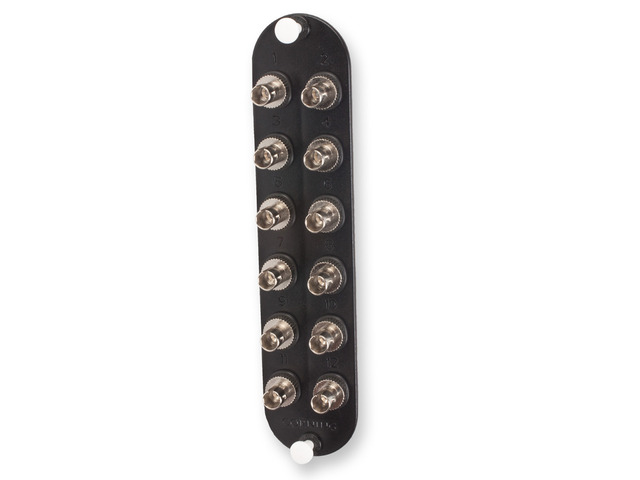 Corning CCH-CP12-G5 CCH Panel, 12 ST-Compatible Simplex Adapters, 12-Fiber OM2 Multimode