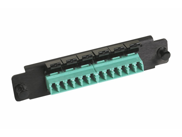 CommScope PNL-BK-012-MFA-LC12-AQ 12-Fiber LC Multimode Adapter Panel, Aqua