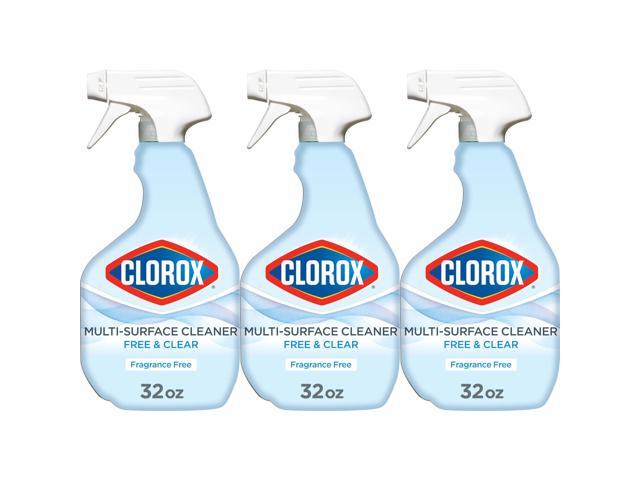 Clorox Free & Clear Multi Surface Cleaner, Spray Bottle, Fragrance Free, 32 Fluid Ounces, Pack of 3