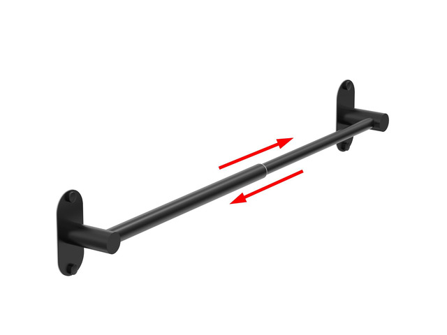 Towel Bar, Adhesive or Drill Wall Mount, Matte Black, 1 Pack Adjustable 14.4 to 25.2 Inch, 304 Stainless Steel Hand Towel Holder, Round Base...