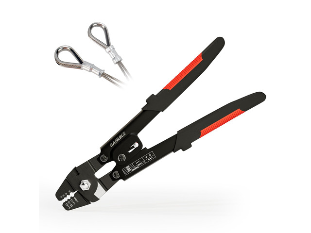 Wire Rope Crimping Tool for Aluminum Crimping Loop Sleeve up to 2.0m Swager Tool for 3/64 1/16 5/64 inch Stainless Steel Cable Crimper