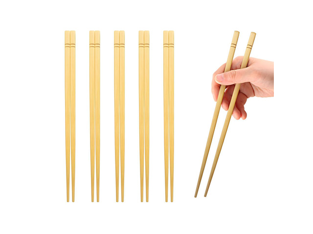 9.5 Inch X 5 Pairs Chopsticks,Reusable,Simplea and Minimalistic Design,More Size Choices 7'/9.5'/12'