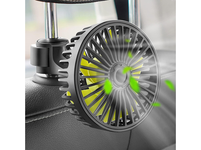 Car Fan for Backseat, USB Powered Car Rear Seat Headrest Fans, 3 Speeds and 360 Degree Rotatable Cooling and Powerful Air Circulation Fans for...