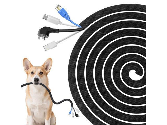 Cord Protectors from Pets No Chew, Ultra Durable Wire Protector Cord Covers for Pets, Flexible Cable Sleeve Cord Management for...