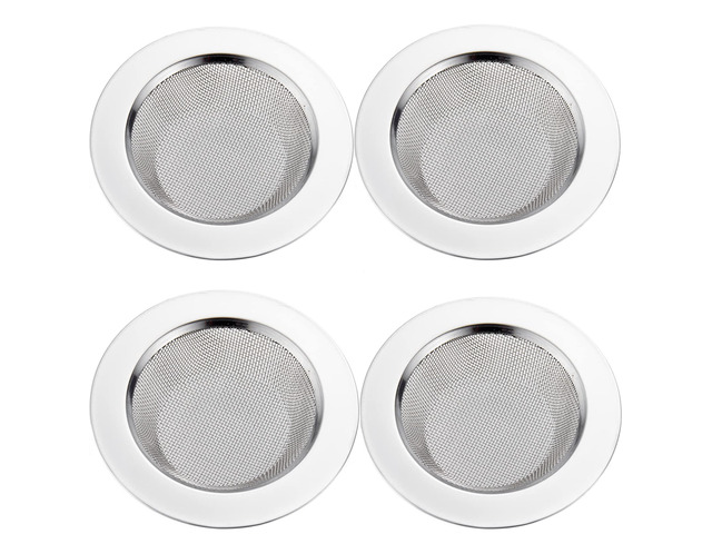 4 PCS Kitchen Sink Strainer Stainless Steel, Kitchen Sink Drain StrainerSink Strainers with Large Wide Rim 4.5' Diameter for Kitchen Sinks