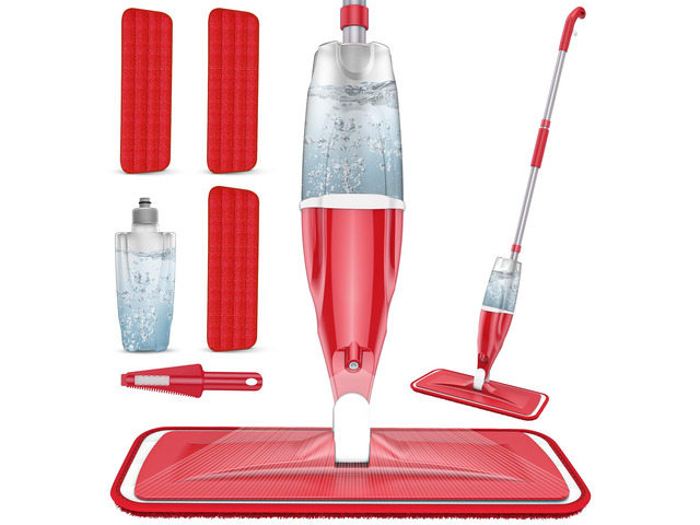 Spray Mops for Floor Cleaning: Microfiber Wet Dust Mop Hardwood Floor Mop 3 Washable Pads for Swiffer PowerMop, Floor Mops with Sprayer...