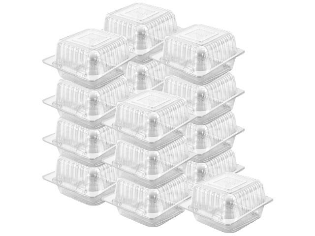 300 Count Clear Plastic Hinged Take Out Containers Clamshell Takeout Tray Food Clamshell Containers for Dessert, Snacksetc, Cakes Slice, Cookies,...