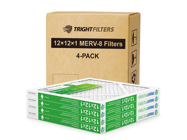 12x12x1 Air Filter 4 Pack, MERV 8 Pleated HVAC Furnace Filter Air Conditioner Filter Replacement Dust Defense Furnace AC Protection Durable...