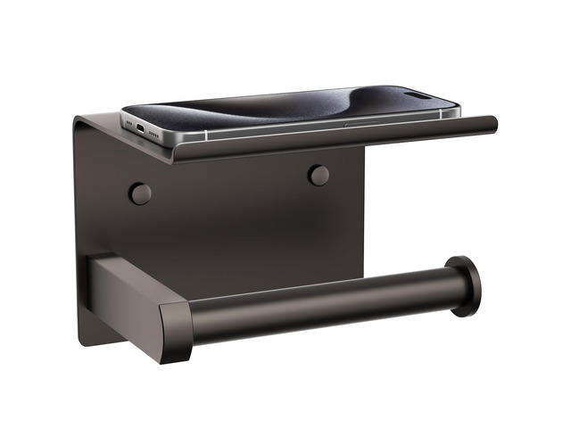 Toilet Paper Holder with Shelf Wall Mounted Toilet Paper Roll Dispenser Heavy Duty Stainless Steel Bronze