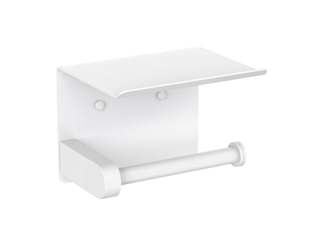 Self Adhesive Toilet Paper Holder with Phone Shelf Stainless Steel Wall Mounted Toilet Paper Roll Holder - Bathroom Washroom Tissue Roll Holder...