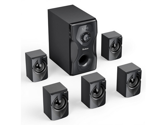 Surround Sound System Home Theater Speakers 700 Watts Peak Power 5.1/2.1Wired Stereo Speaker System 5.25' Subwoofer Strong Bass with Bluetooth...