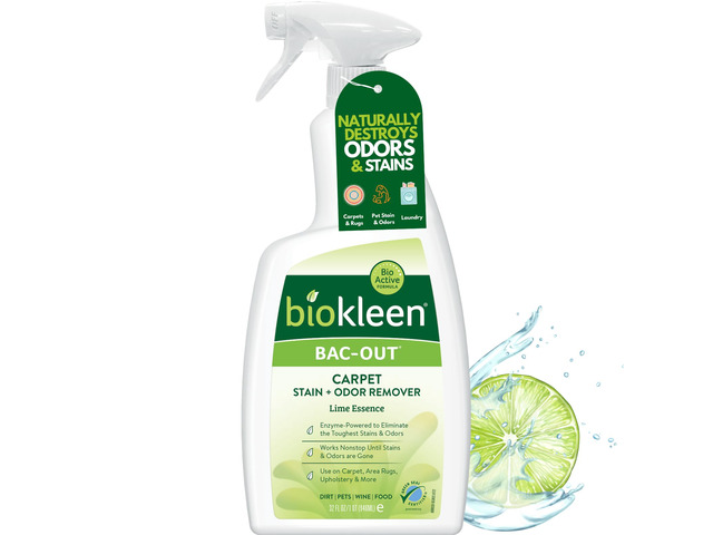 Bac-Out Enzyme Cleaner Spray and Stain & Odor Remover for Pet Stains, Laundry, Diapers, Wine, Carpets, & More, Eco-Friendly, Non-Toxic, Lime Scent,...