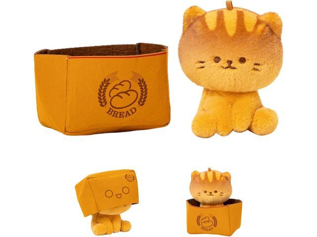 Cute Weighted Bread Cat Plush, 5' Mini Soft Kawaii Kitten Plushie for Girls, Adorable Cat Stuffed Animal with Bread Cover, Home Decor Birthday Gift...