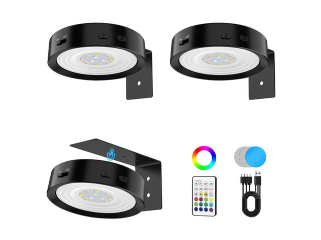 Picture Lights for Wall, Rechargeable Battery Magnetic Wall Lights with 3 Color Temps and 12 RGB, Picture Light with Remote, Dimmable and Timer,...
