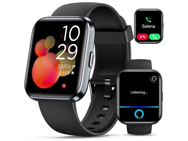 Smartwatch for Women/Men, Compatible with Android & iPhone, 1.8'' Fitness Tracker Watch with Alexa, Call & Notification Alerts, Heart Rate & Sleep...