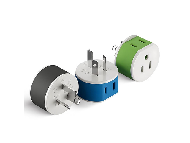 Australia, New Zealand, China Power Plug Adapter with 2 USA Inputs - Travel 3 Pack - Type I (US-16) Safe Grounded Use with Cell Phones, Laptop,...