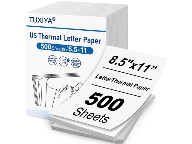500 Sheets Thermal Printer Paper 8.5 x 11 Inch BPA free Advanced Thermal Printing, US Letter Size Thermal Paper Compatible Most Portable Printers
