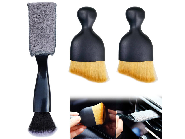 3 Pack Car Interior Detail Dust Brush, Microfiber Duster Brush, Feather Duster, Car Interior Detailing Brush, Cleaning Duster for Car Interior, Air...