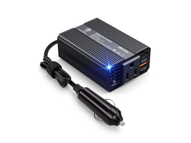 200W Car Inverter Power Outlet 12V to 110V Cigarette Lighter Adapter DC 12V to AC 110V-Car Plug in Adapter Outlet with PD 30W USB-C QC 18W USB-A...