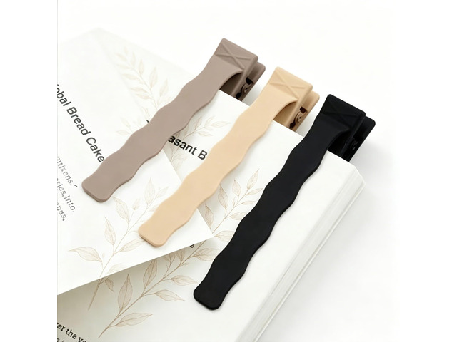 Book Marks for Reading, 3 Pack Silicone Automatic Bookmarks Clips Book Markers Page Holder Tracker, Book Lover Gifts, Book Club Bookish Office...
