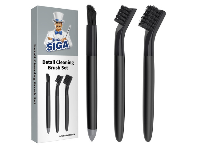 Grout Cleaner Brush Set, Detail Cleaning Brush Set for Tiles, Sinks Grout scub brush, small grout cleaning brush for crevice