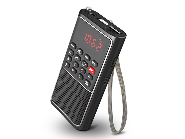 B01 Mini Portable FM Radio USB Player, TF/SD Card/USB Slot Support Mp3 Play Rec,Pocket Walkman Small Radio with Lock Key,Wristband,Rechargeable...