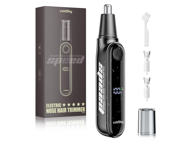 coldSky Ear & Nose Hair Trimmer with LED Display for Men Women - Professional Painless Eyebrow & Facial & Nose Hair Trimmer, USB Rechargeable,...