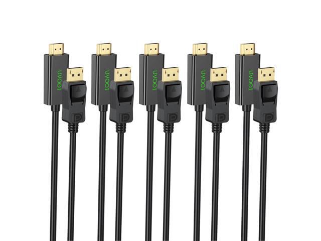 DisplayPort to HDMI Cable 6ft 5-Pack, Display Port (DP) to HDMI Cable 6 feet Adapter for All DisplayPort Laptop/Computer to Monitor/HDTV/Projector...