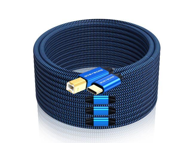 USB C Cable - 100ft, Active USB C to Type B, High Speed Printer & Scanner Cord Compatible with HP, Piano, Midi Keyboard, Audio Recording